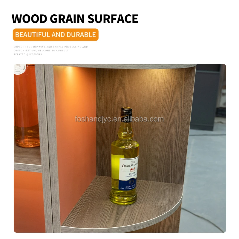 Customized Living Room Furniture Wooden Bar Cabinet Storage Modern Curio Display Bar Corner Wine Cabinet Luxury