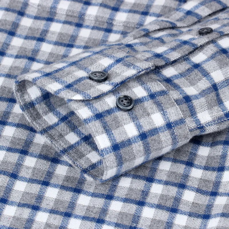 100% Cotton Vintage Striped Plaid Long Sleeve Shirt Custom Logo Double Breasted-Quick Dry for Autumn Season