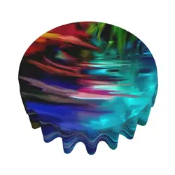 2021 Hot Tie dye Cartoon sequin tablecloth decorative jacquard polyester high quality Printed plain round tablecloths