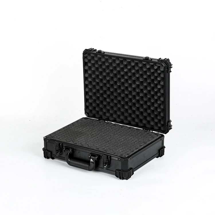 GLARY hard protective aluminum tool case box durable barber storage tool box case with foam abs portable tool carry box case