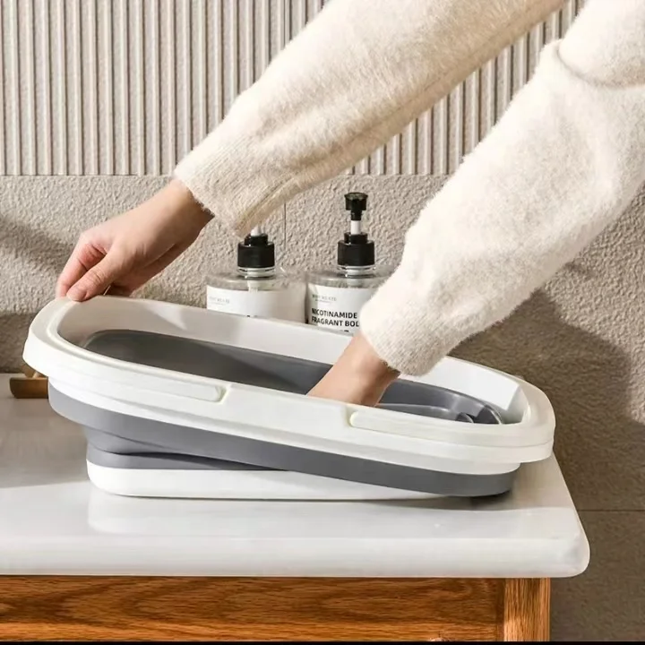 16L  Collapsible Shopping Storage Basket with handle  collapsible laundri basket Durable PP Bathroom Use