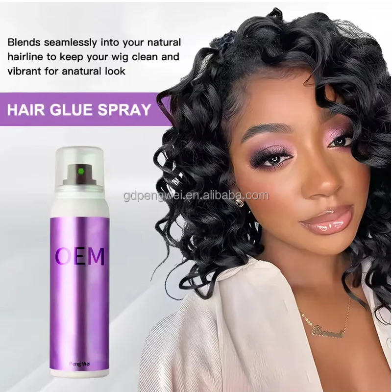 Wholesale customs Wig Concealer Spray Hair Color Stick Wig Private Label Aerosol Tank Strong Hold waterproof wig glue lace