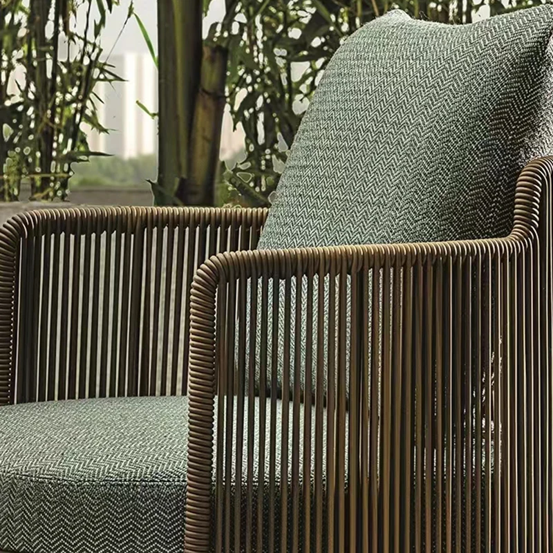 Nordic style outdoor leisure patio waterproof rope loose outdoor furniture set
