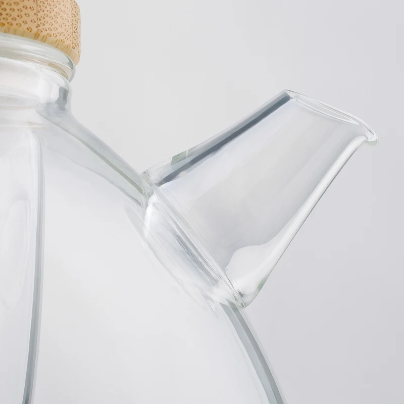 Hot sale Samadoyo glass teapot with bamboo lid for loose leaf and blooming tea