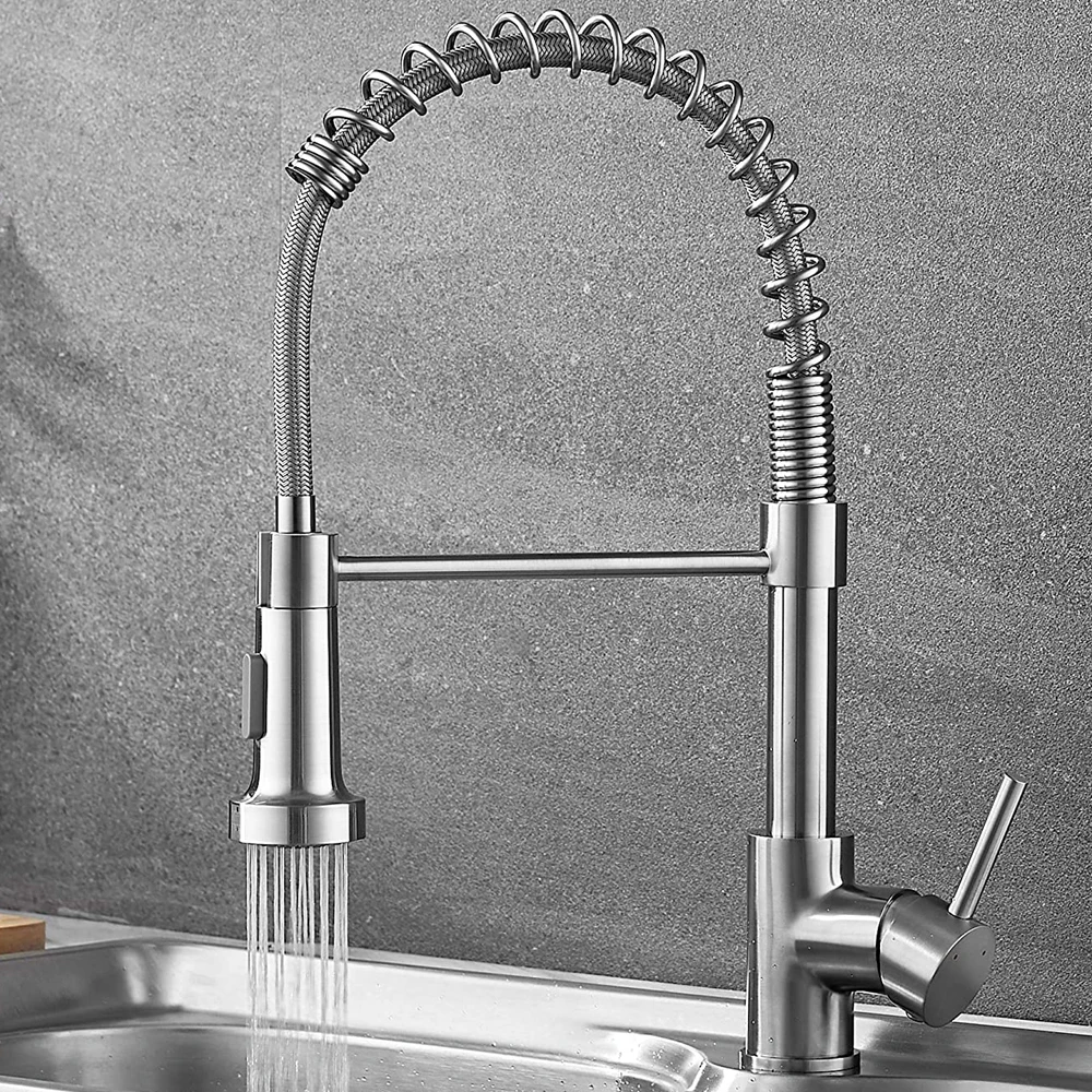 Custom Hot Sale Kitchen Mixer High Quality Stainless Steel Pull Down Kitchen Water Tap Faucet