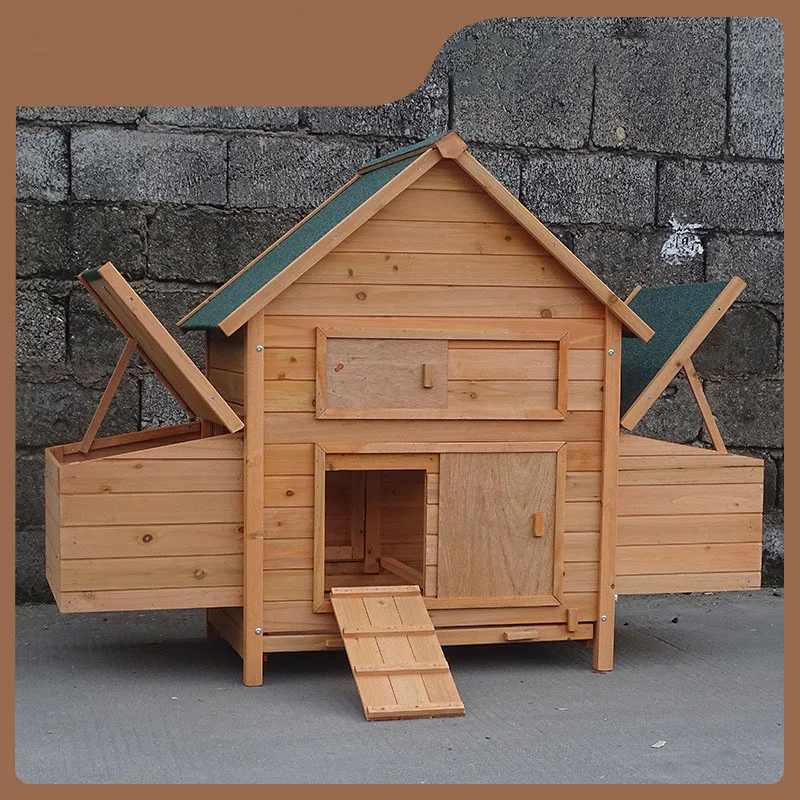 Factory direct sales of solid wood made outdoor rainproof and windproof chicken coop