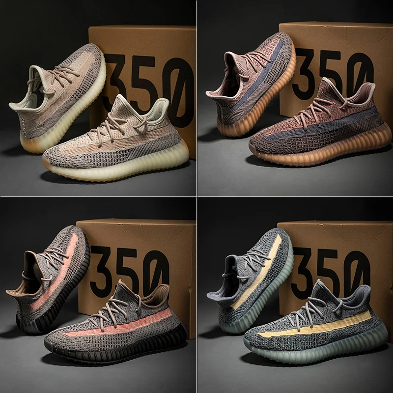 
2021 New Design Original Quality Custom Brand Logo Reflective Yeezy 350 V2 Men Running Sneakers Women Sports Shoes 