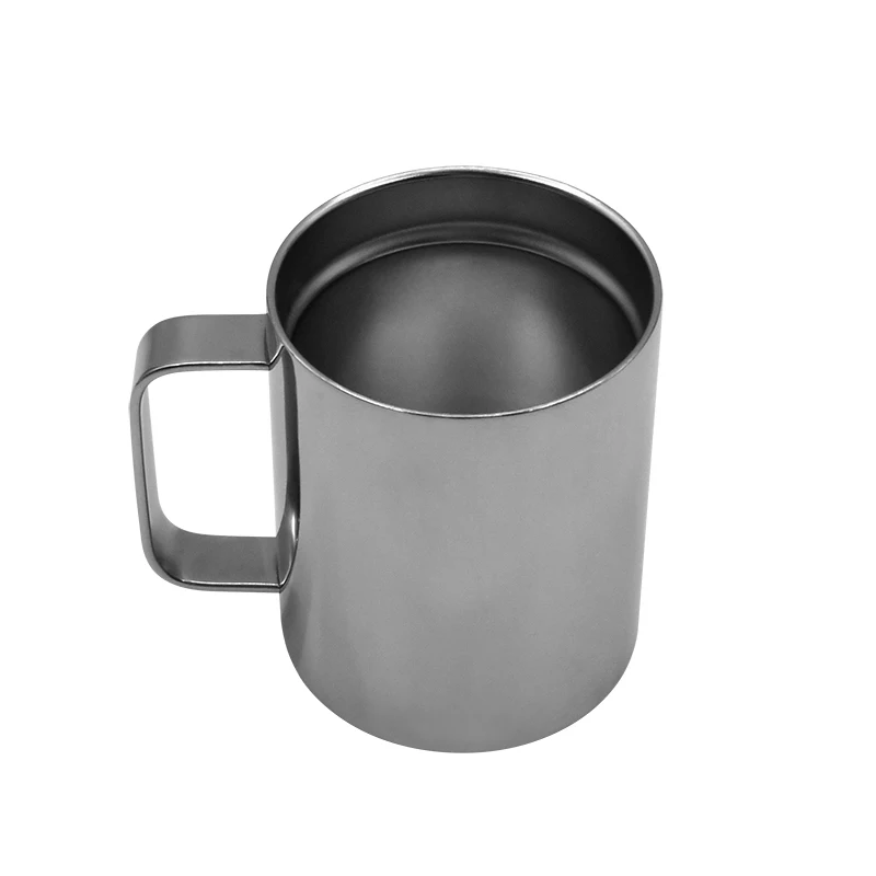 private label Customized 12oz Reusable Stainless Steel Insulated mirror reflection Travel Coffee Mug With Handle
