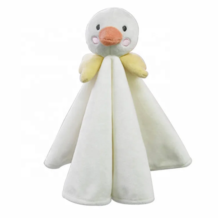 Cute baby toy security blankets plush animal head security baby blanket