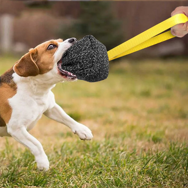 Pet Dog Toys Interactive Thick Hemp Dog Bite Pillow Tug Toy Strong Handle Great for Training Pitbull Small Medium Dogs