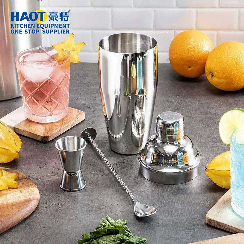 17 OZ 24 OZ Stainless Steel Starry Black Cocktail Shaker Set Bartender Kit Gift Cocktail Making Set Bar Tool Set 3 Piece