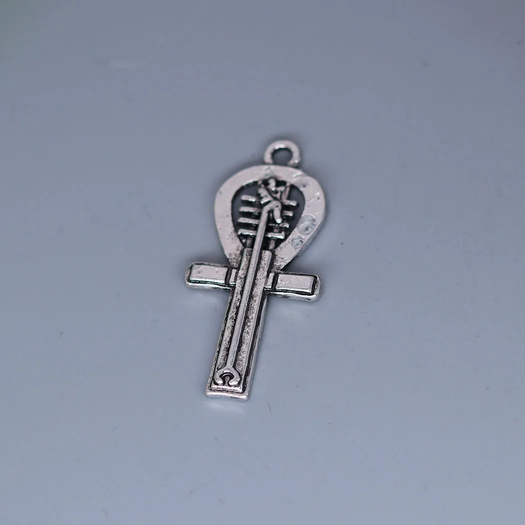 2Pcs/lot Egyptian Ankh Necklace Charm Pendant For DIY Necklace Earrings Handmade Jewelry Making
