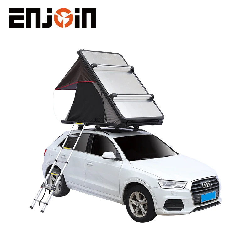 ENJOIN New Design Aluminum Cover Triangle Roof Tent Hard Shell Camping Car Rooftop Tent Simple And Convenient Operation
