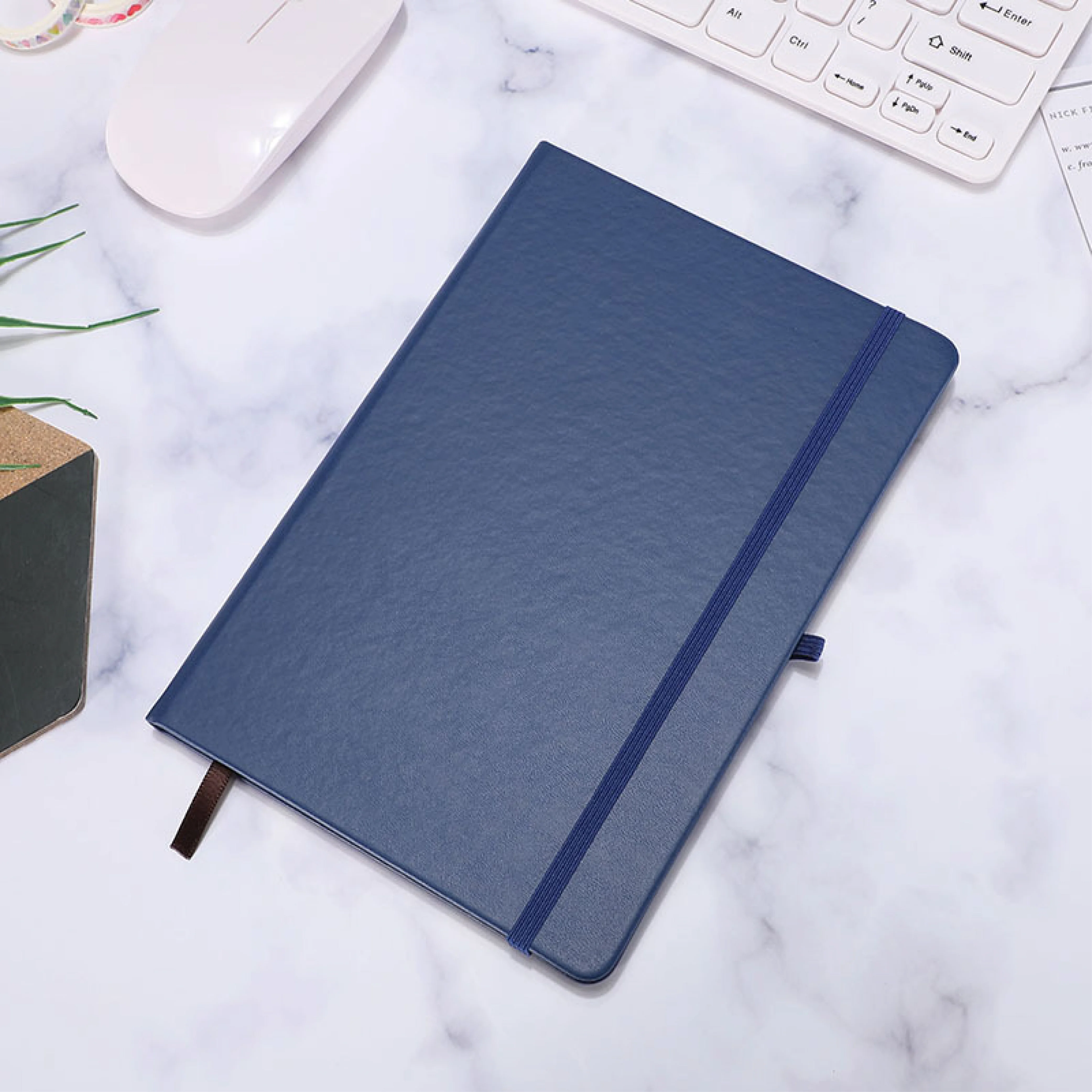 Promotional stationery dairy elastic band OEM Notepad Gifts Custom printed logo A5 Hardcover PU leather Notebook