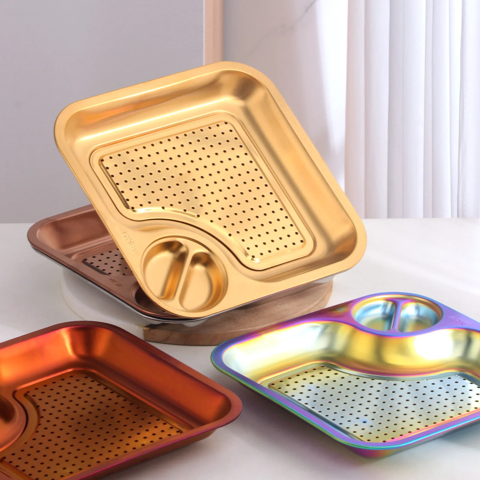 304 Stainless Steel Dinner Dumpling Plate High Quality Durable Creative Sauce Plate Easy Clean Fries Plate