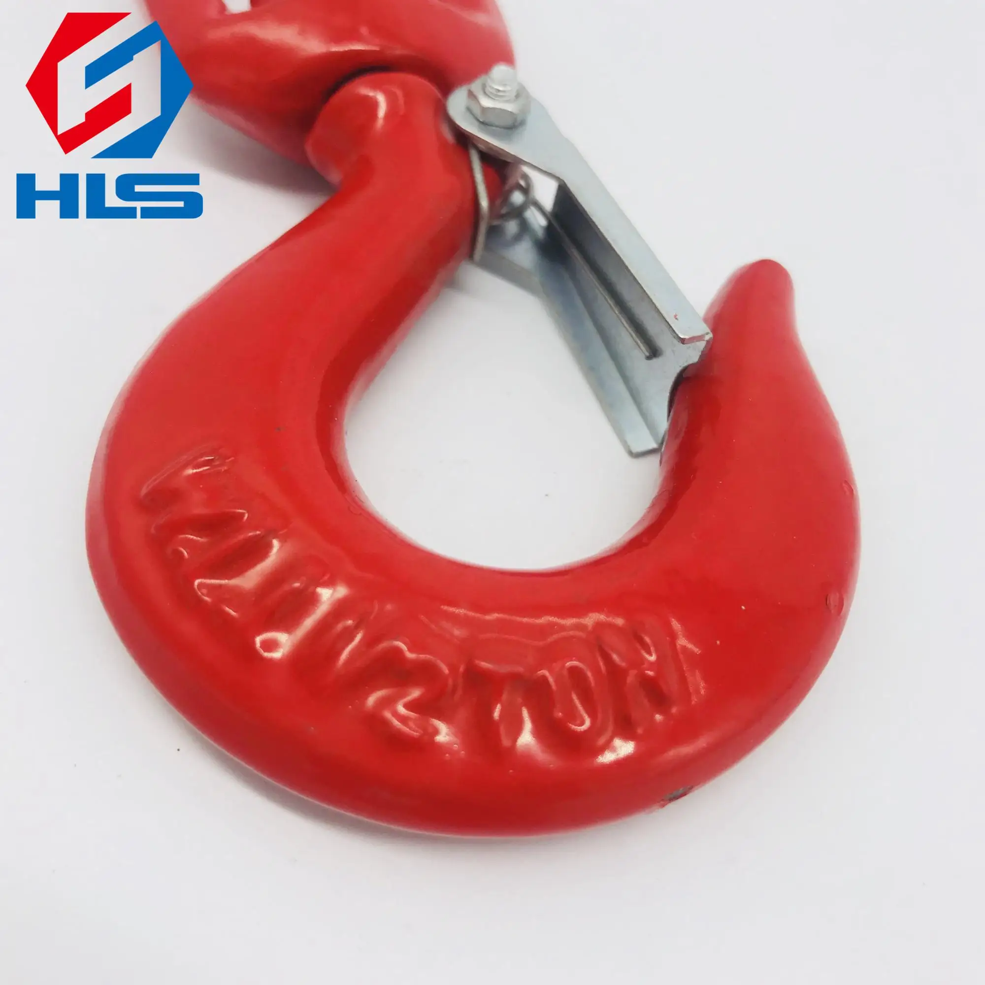 Durable 5 Ton Alloy Steel Lifting Hook with Latch 322 A/C Red Swivel Eye Hoist hook for Industrial Cranes Use