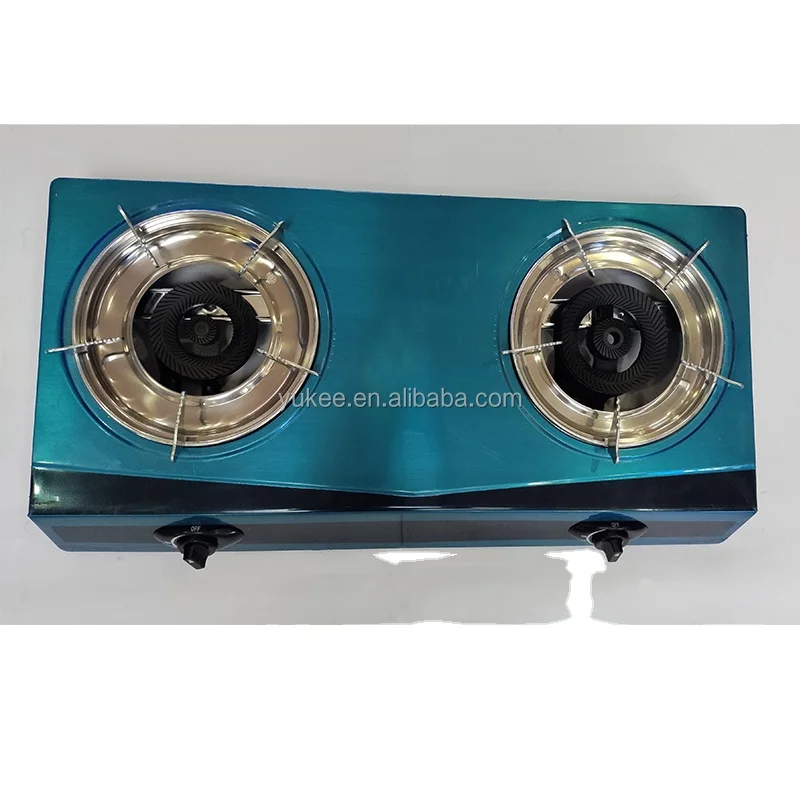 OEM/ODM Kitchen Used Stainless Steel Body Gas Stove Desk Top Gas Stove Double burner Gas Cooker