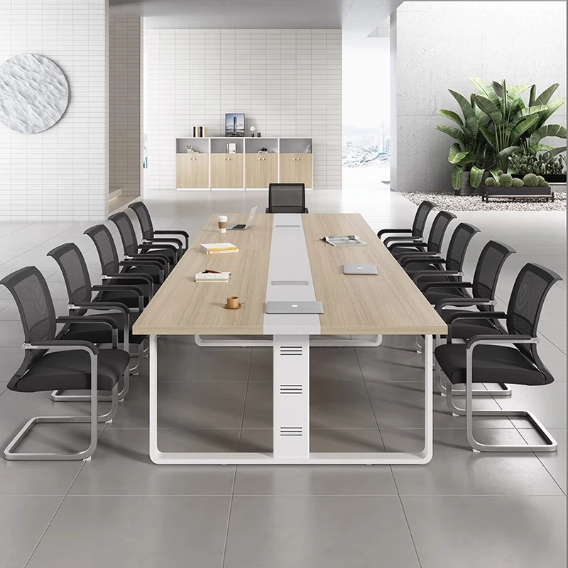 Wholesale company rectangular training negotiation table office large conference table rounded corner office chair combination