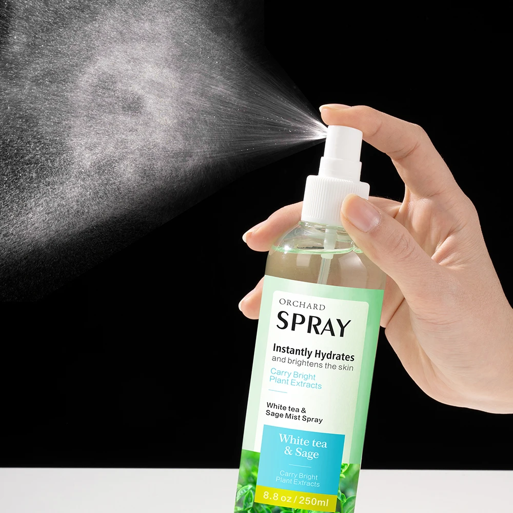 Private Label Oem Custom Moisturizing And Bright White Tea Sage Face Skin Mist Spray Toner