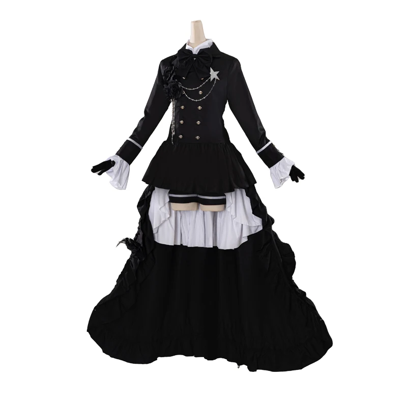 Anime Black Butler Cosplay Costume Ciel Phantomhive trailing gown Full Set Halloween Gentleman anime clothing