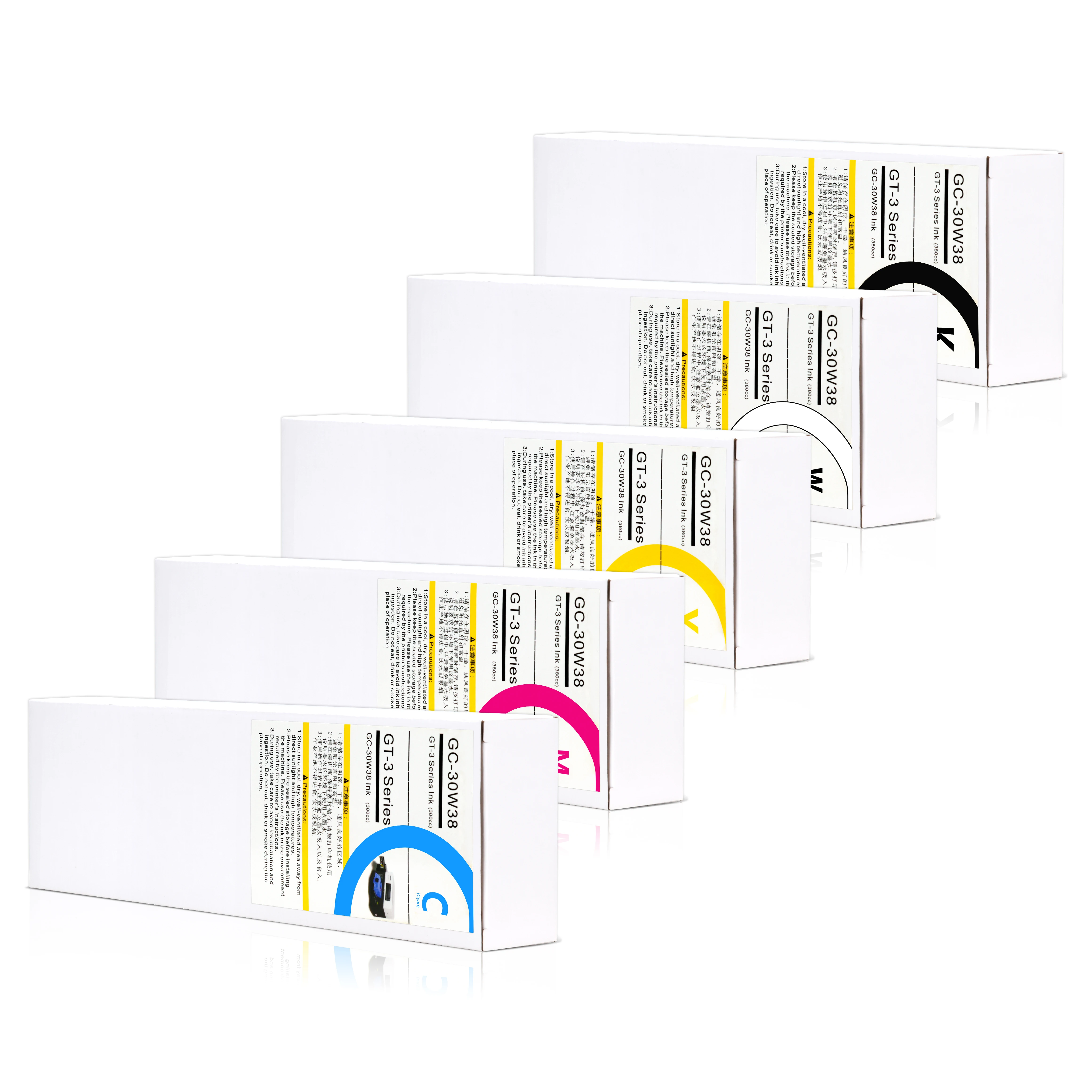 Xcellent High quality 380ml 5 Colors DTG bag ink Textile Ink For Brother GT381 GT341GT361 DTG Printer