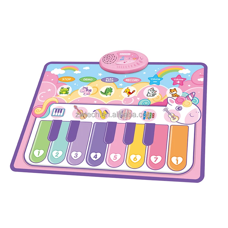 Factory Price Baby Piano Mat Pink Green Piano Mat Toddler Musical Piano Mat Toy Birthday Gift for Girls and Boys