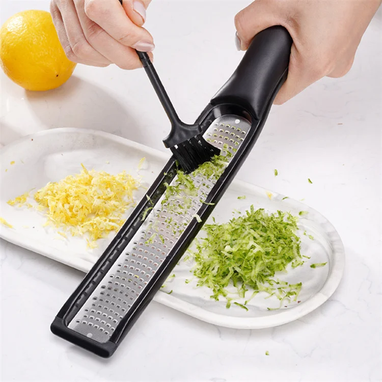 Multi-purpose Kitchen Gadgets Stainless Steel Blade Plastic Handle Cheese Grater Lemon Zester with Storage Box