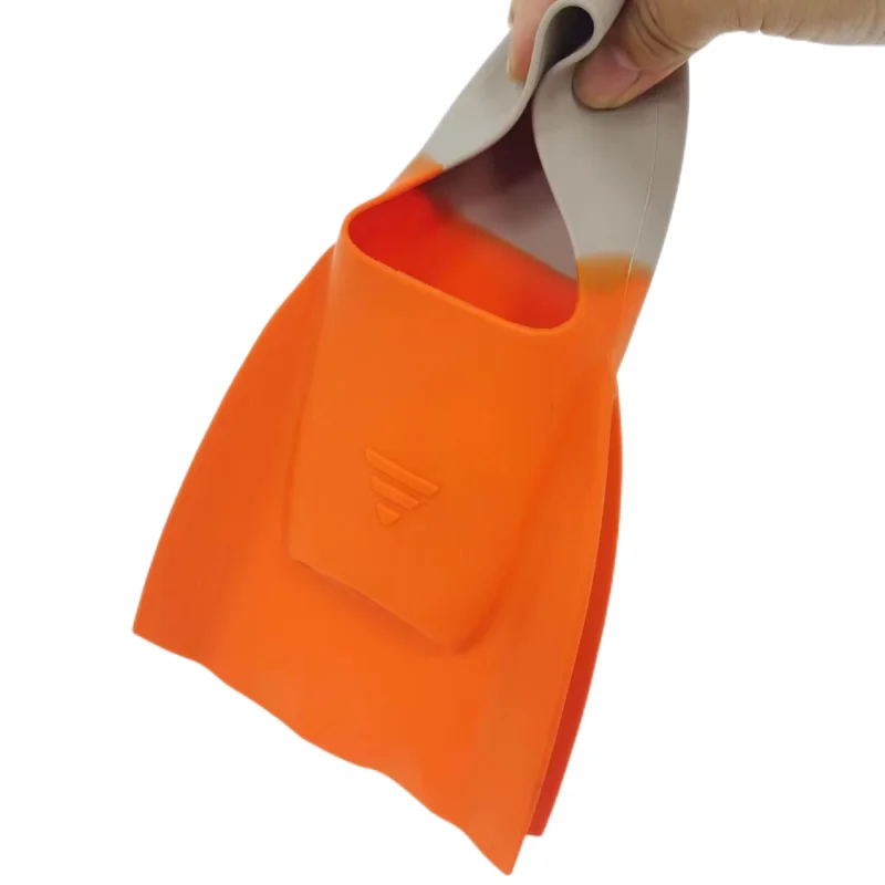 Orange M Kids Swim Fins Short Youth Flippers Swimming Training Fins for Children Beginner Lap Swimming Pool Snorkeling