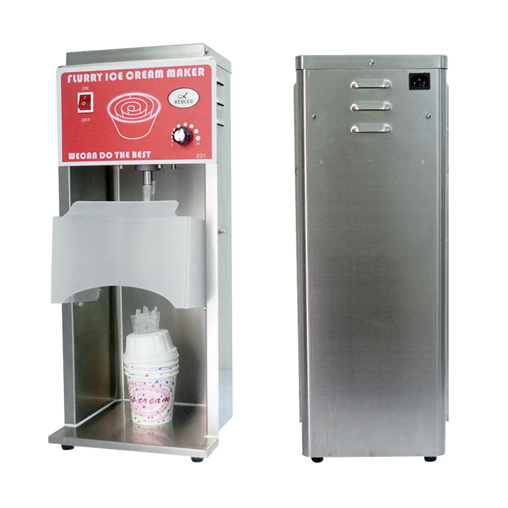 XEOLEO Commercial Frozen Yogurt Mixer Automatic 3600rpm Ice Cream Mixer Maker 350W Stainless Steel Milk Shaking Machine