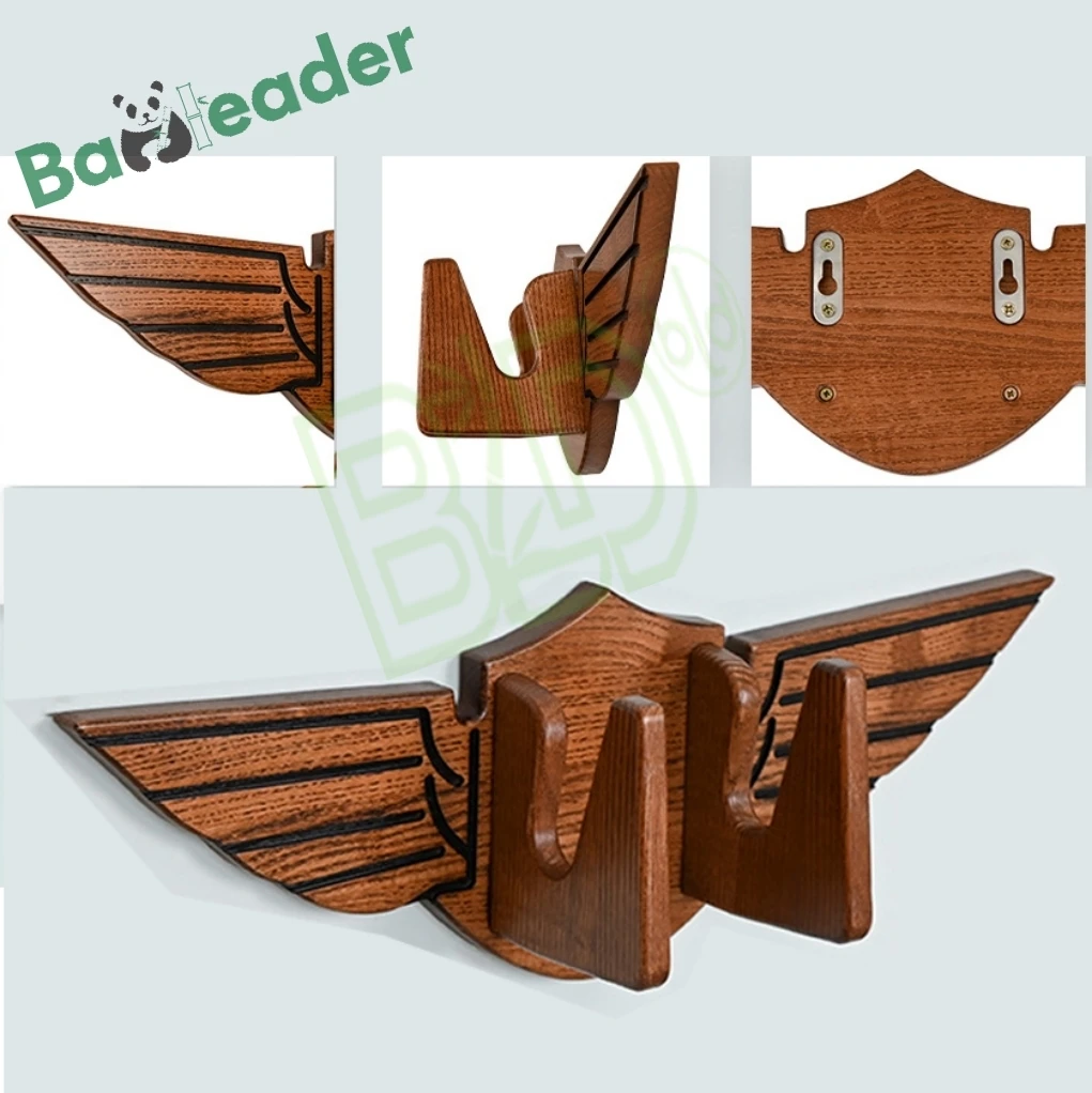 Bamboo Wall Mount Skateboard Storage Rack Bamboo Wings Skateboard Display Multifunctional Bamboo Display for Hanging Skateboard