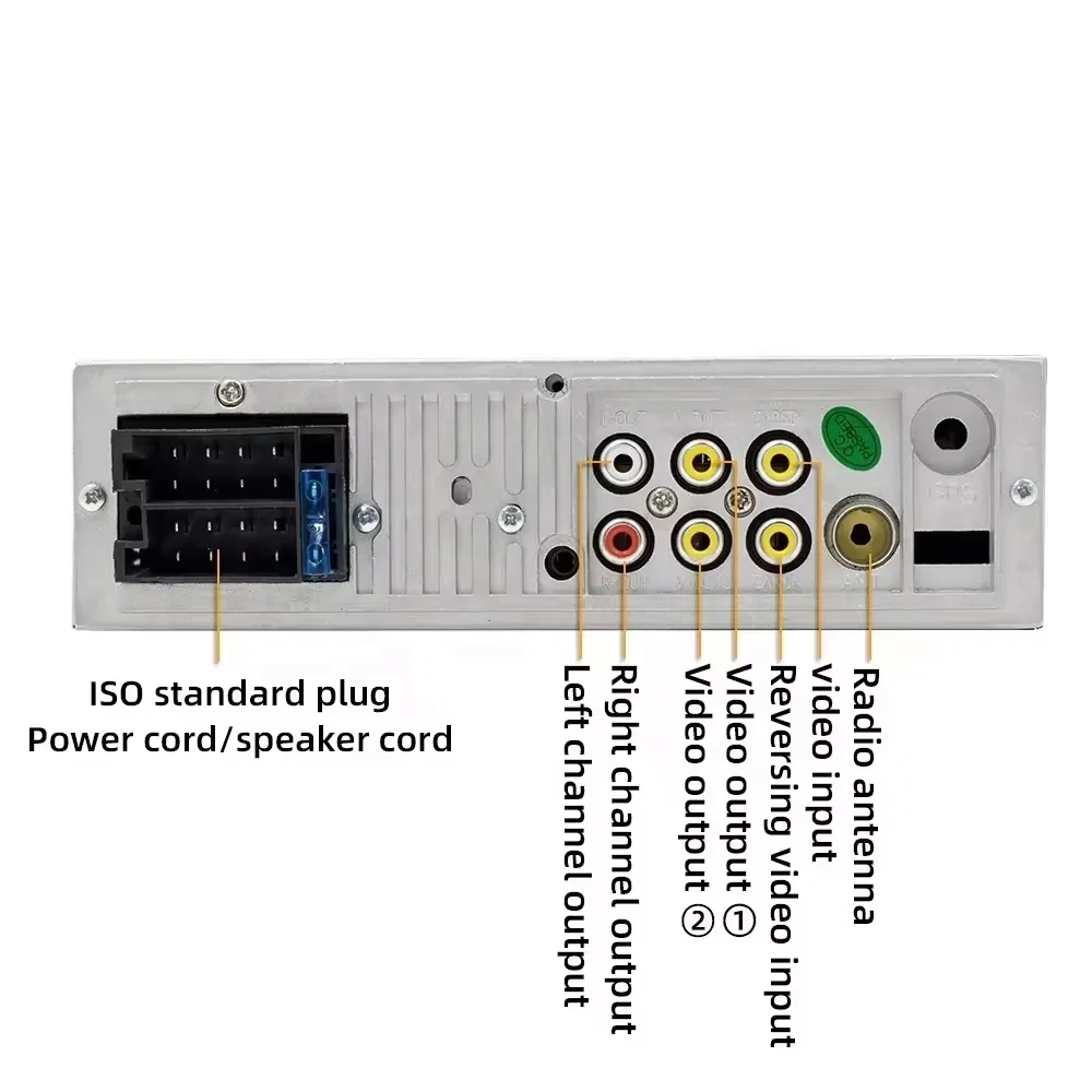 Model M-60 1DIN Auto Radio Car MP5 Player 4-Inch Touch Screen FM/AM Wave Band Dual Type C Bluetooth Hands-Free Reverse Camera