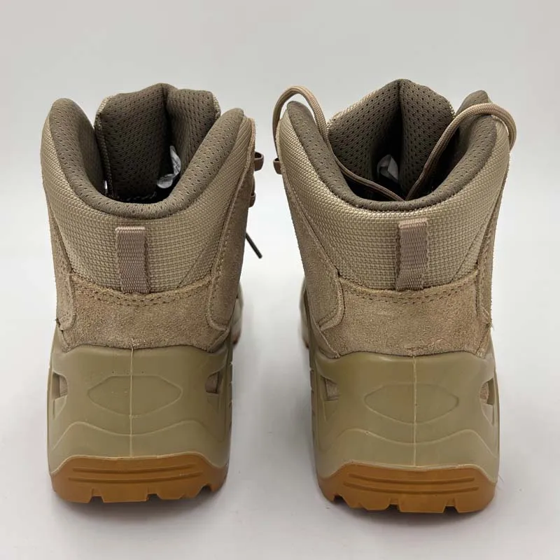 PU injection oil slip resistant suede leather lightweight fashionable men hiking jungle safety boots