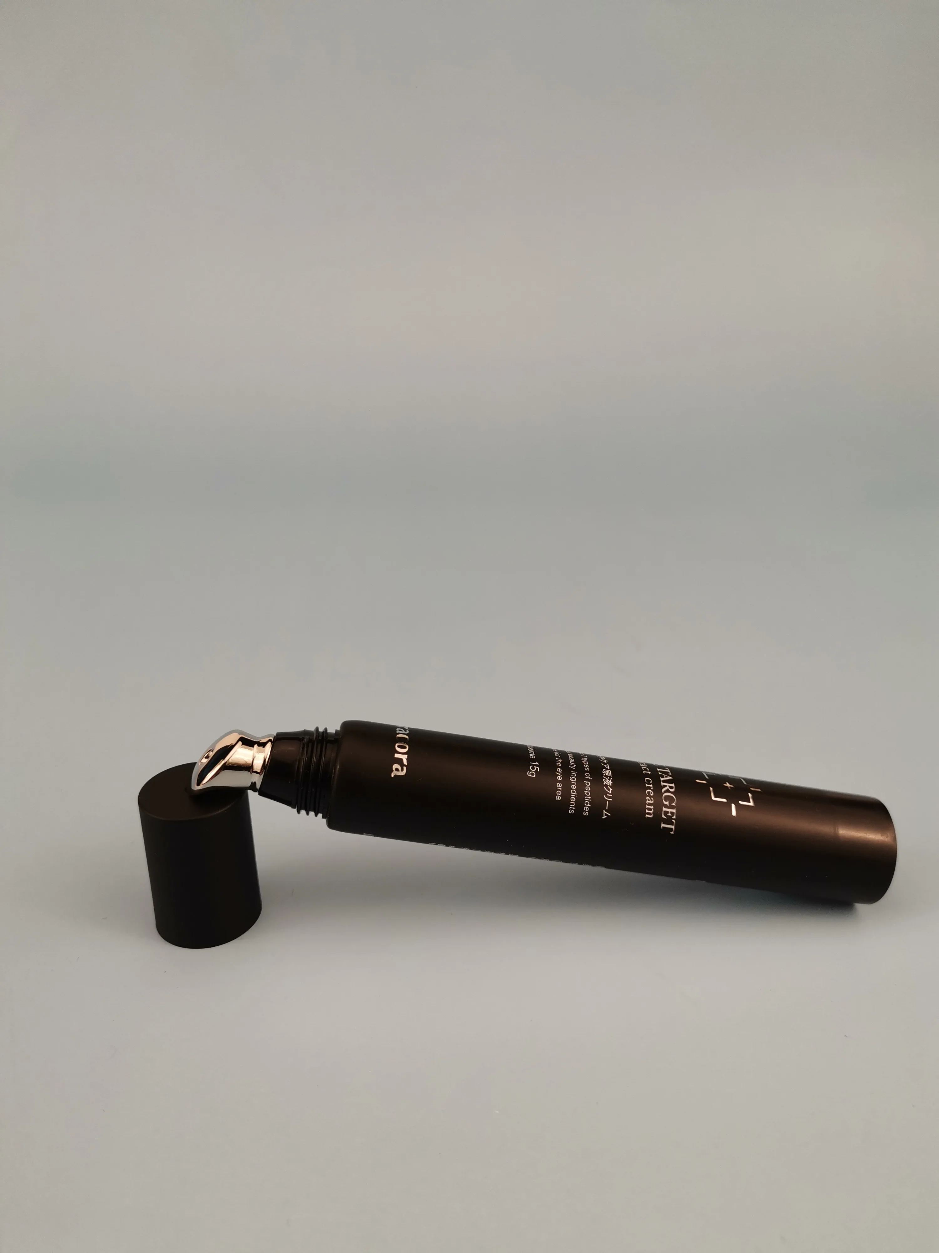 15 ml black cosmetic eye cream zinc alloy applicator plastic empty packaging tubes for eye cream