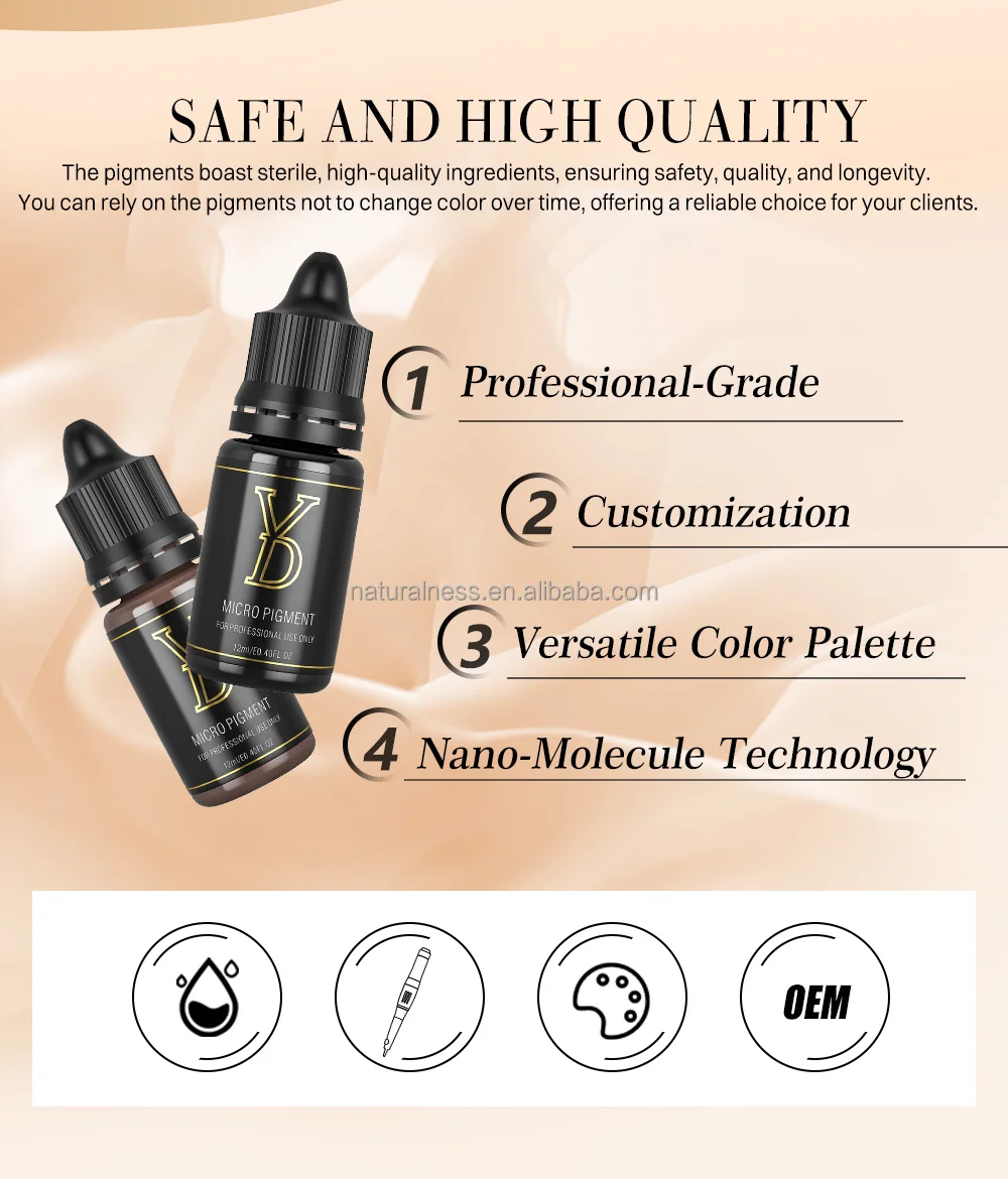 Naturalness Free samples microblading liquid eyebrow tattoo ink Semi Permanent Makeup Pigment for eyebrow eyeliner