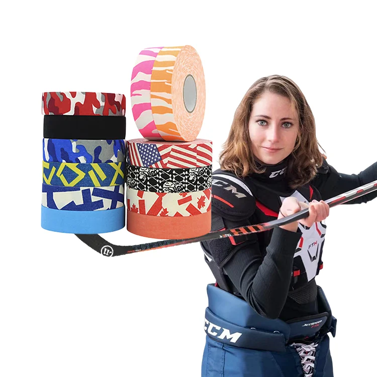 Wholesale CE Certified Custom Logo Cotton Fabric Cloth Adhesive Ice Field Hockey Stick Grip Tape Sport tape