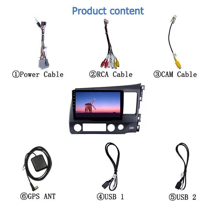 Android 10 Touch Screen 2 Din 10 inch Car Player for Honda CIVIC 2006-2011 RHD Car Radio WIFI BT GPS FM Car Head Unit