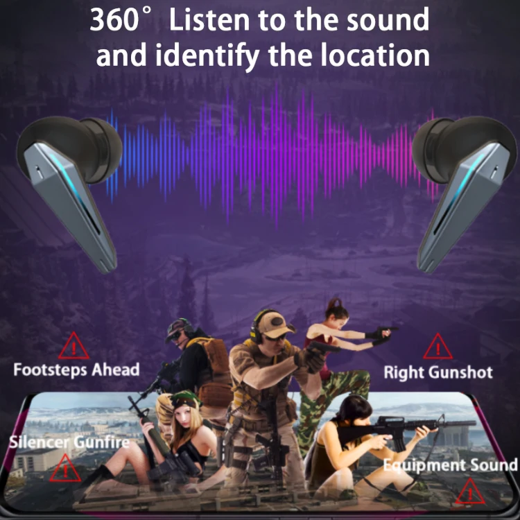 Audifonos Eirpords Gaming Tws Low Latency Wireless Earphone With Hd Stereo Mic Earbuds