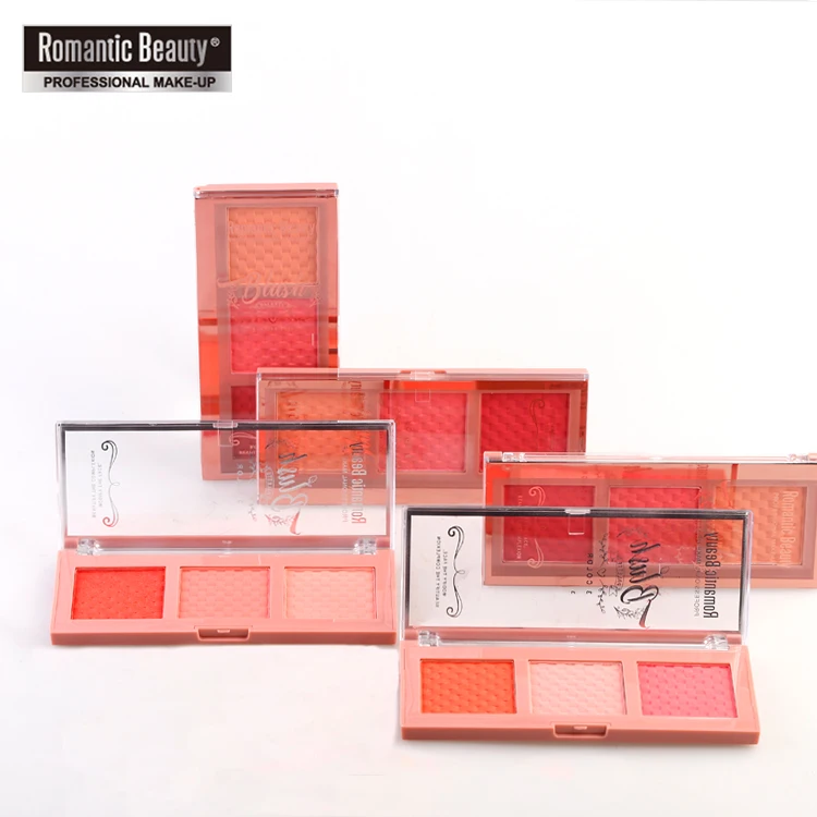 Romantic Beauty 3 Color Face Makeup Brand Blush Kit Custom Long Lasting Private Label Blusher