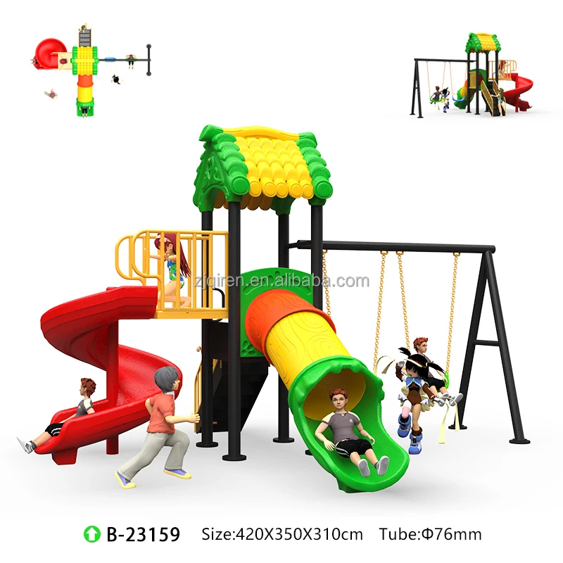 China Manufacturer Outdoor Playground Slide with Swing Equipment Amusement Park Equipment for Preschool Kids