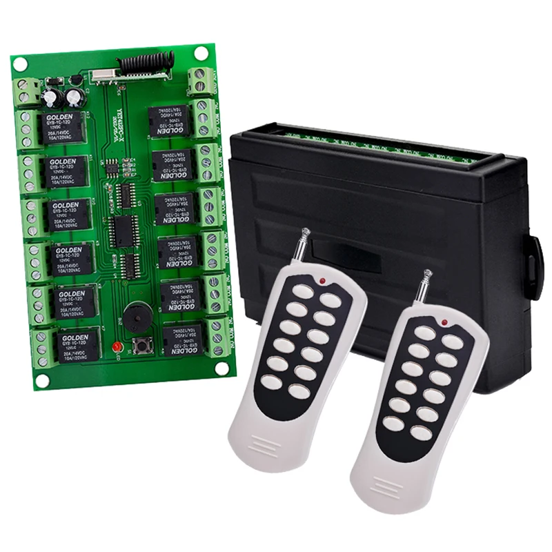 YET412PC 12 переключатель каналов беспроводной 12 вольт дальний водонепроницаемый пульт дистанционного управления и приемники