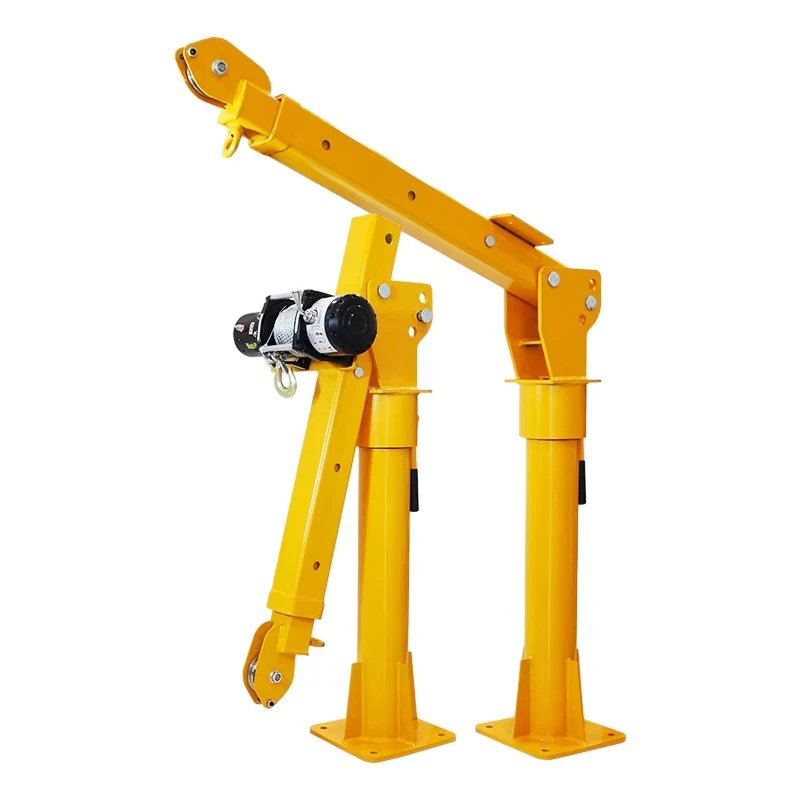 Small pickup Crane Mini Truck crane 1 ton Truck Mounted Crane with 12V winch