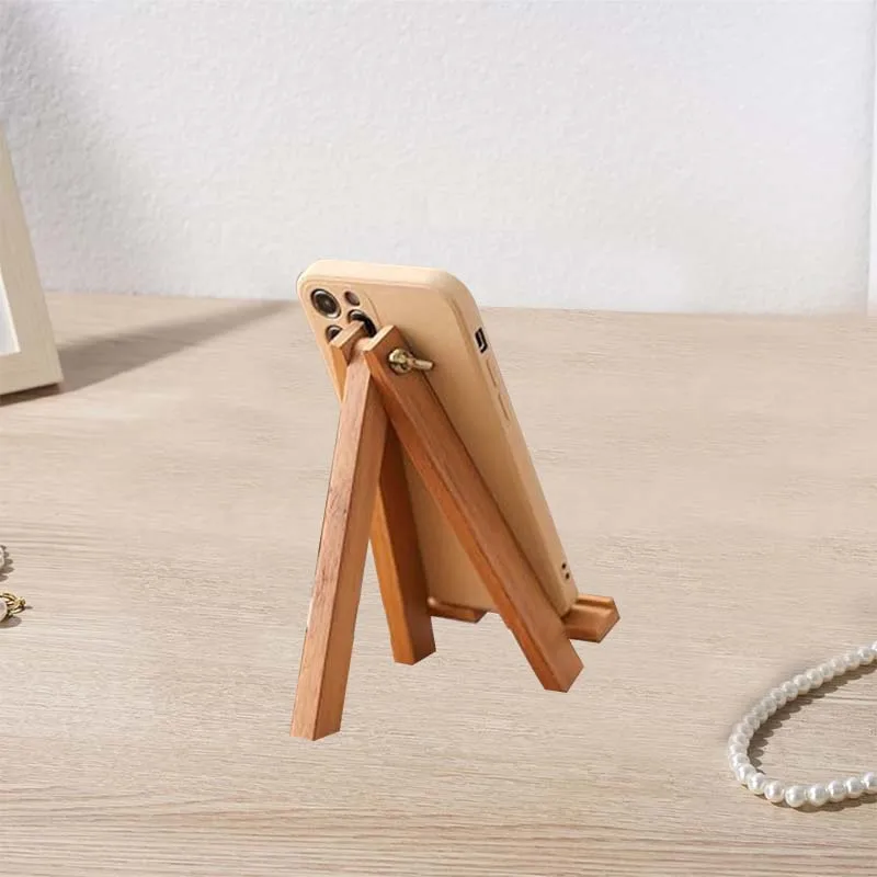 Wooden Phone Stand Adjustable Wooden Cell Phone Holder Compatible with All Cell phones