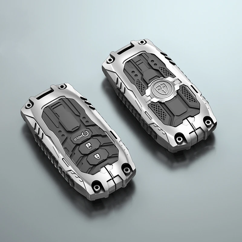 Auto Accessories Zinc Alloy Mecha 3-button Car Key Cover Case with Metal Key Chain Suitable for Honda Smart Key