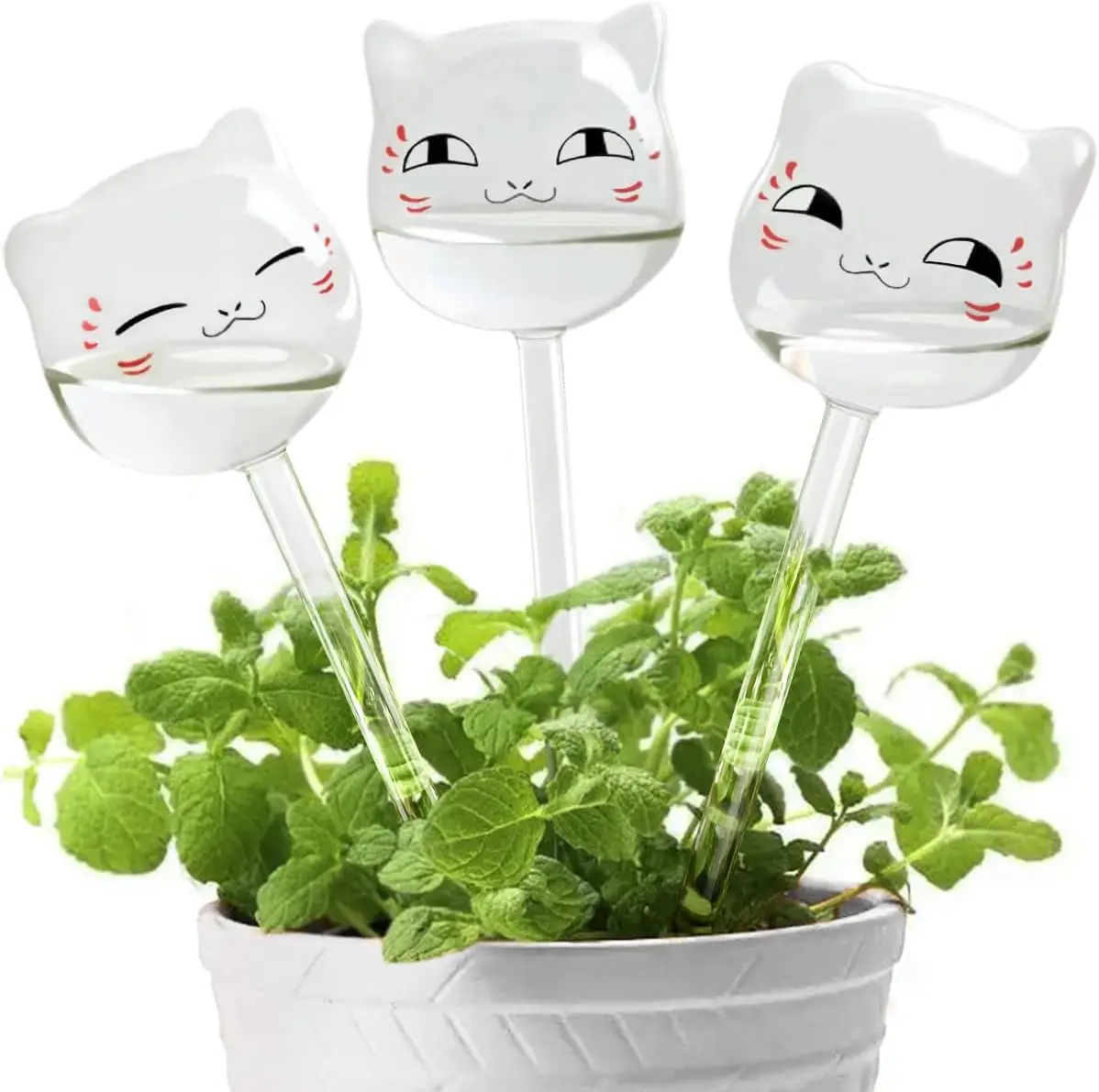 Plant Watering Globes Glass Self Watering Globes, Hand Blown Clear Plant Watering Devices for Vacation, Birthday Gifts for Women