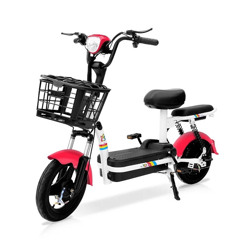Wholesale 2-Wheel 350w Electric Bicycle Hot 30-50Km White/Red/Green Models with Tube Battery Rear Hub Motor Smart Sensor Type