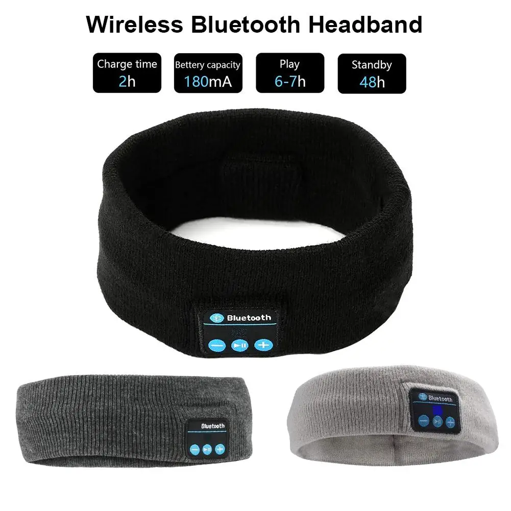 2021 New BT Music Headbands Sport Running Knitted Sleeping Headwear Headphone Speaker Headset Fitness Head Band for man woman
