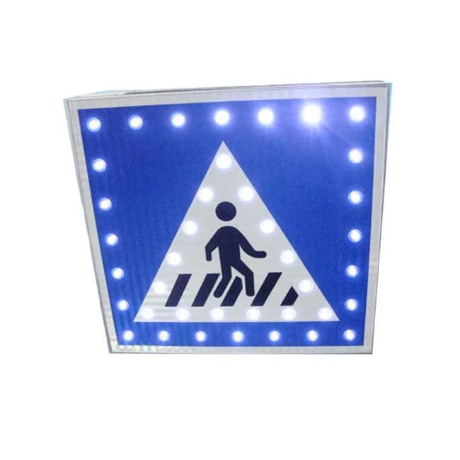 Алюминиевый светоотражающий предупреждающий знак дорожного движения на солнечных батареях с индивидуальным принтом для обеспечения безопасности дорожного движения