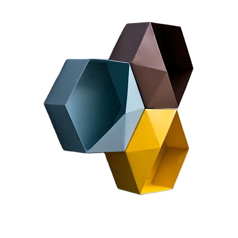 
Colorful hexagonal flowerpot kindergarten wall freshener and shop wall decoration 