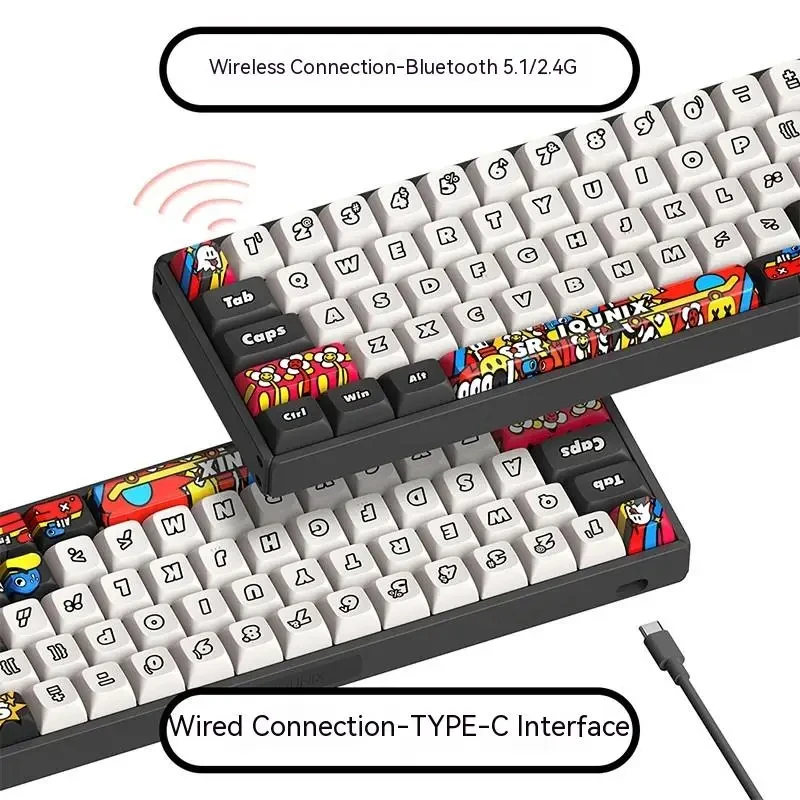 IQUNIX F65 Wireless Mechanical Keyboard Aluminum Three Mode Gaming Keyboard Hot Swap RGB Ergonomics Keyboard Gamer