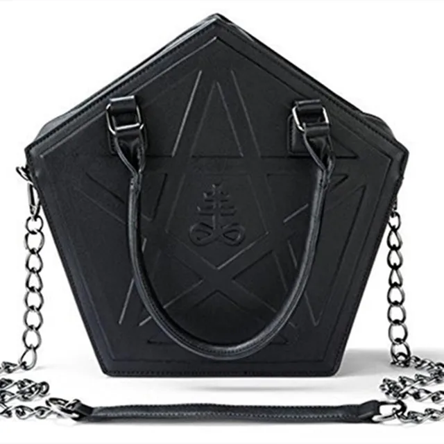 Готическая сумка, принимаем заказ, унисекс, в форме пентакли, через плечо, кошелек с рельефным узором, сумочка из искусственной кожи